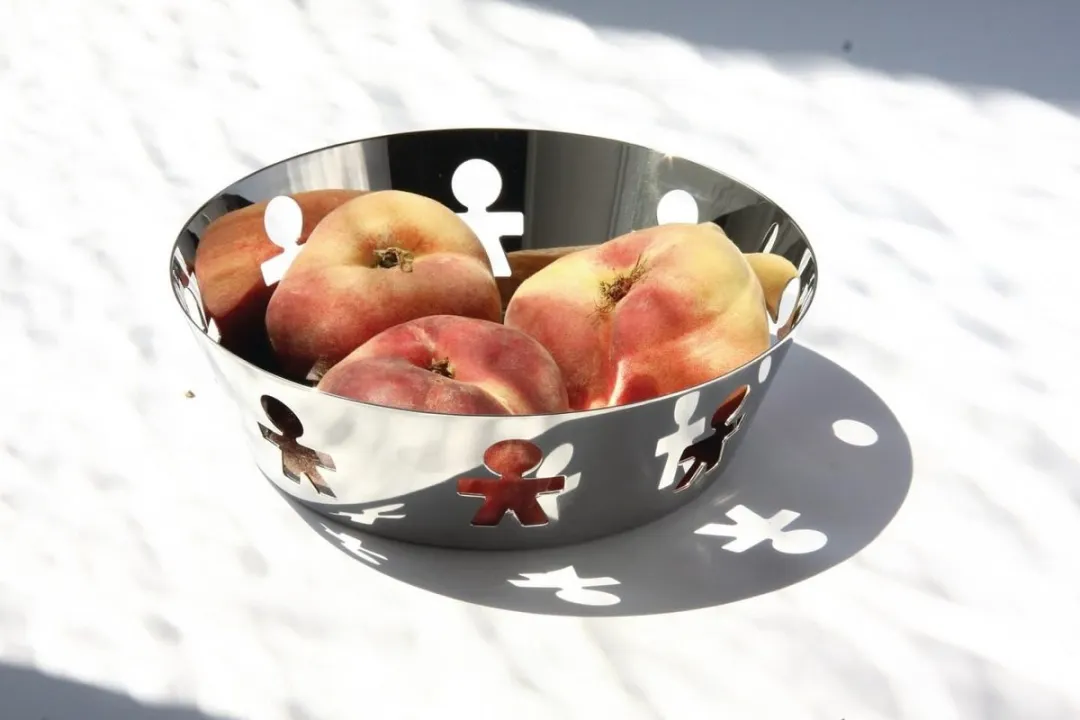 Alessi Girotondo Pierced Basket - Zilvergrijs - 18 cm