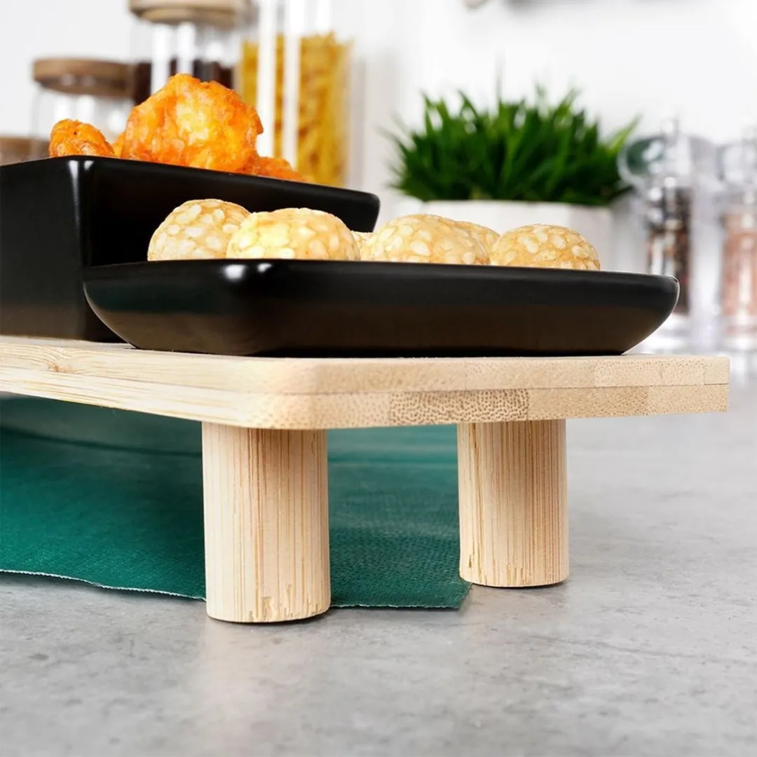 Excellent Houseware Serveerplank met 6 schaaltjes Hout 50x8cm - Multi