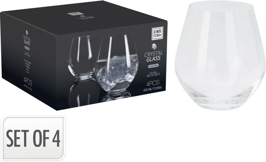 Excellent Houseware Tumbler Drinkglazen 400ml - 12 Stuks - Transparant