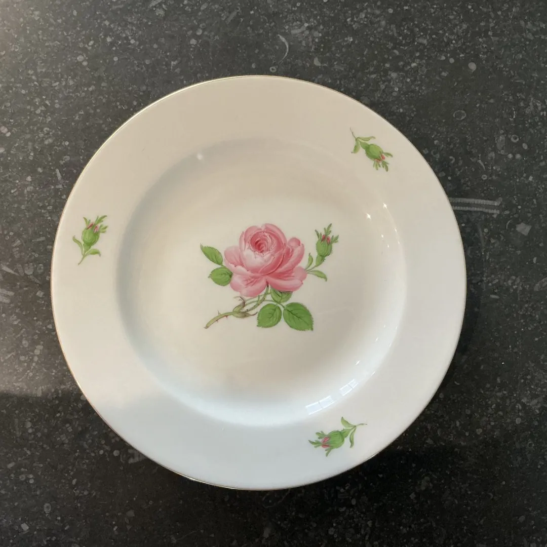 Meissen Brood- en Dessertbord Rose - Veelkleurig