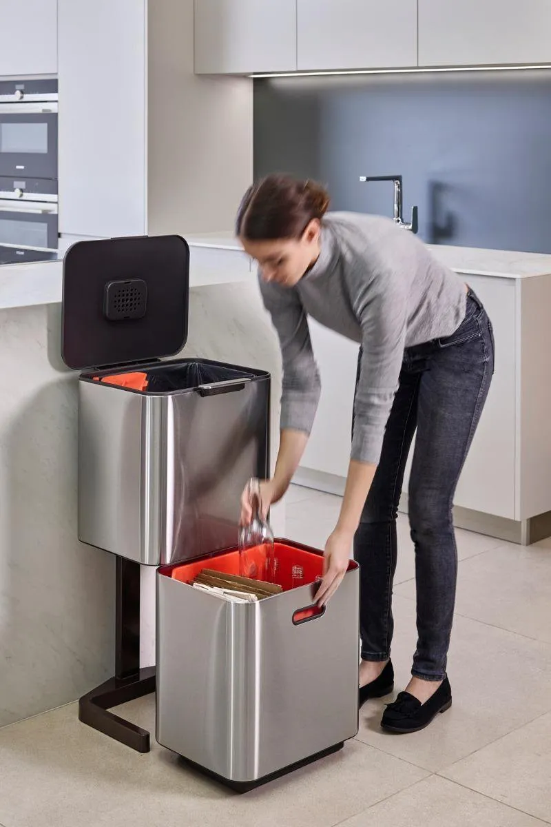 Joseph Joseph Intelligent Waste Prullenbak Totem Max - 60 l - Zilver