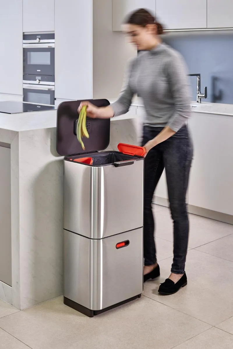 Joseph Joseph Intelligent Waste Prullenbak Totem Max - 60 l - Zilver