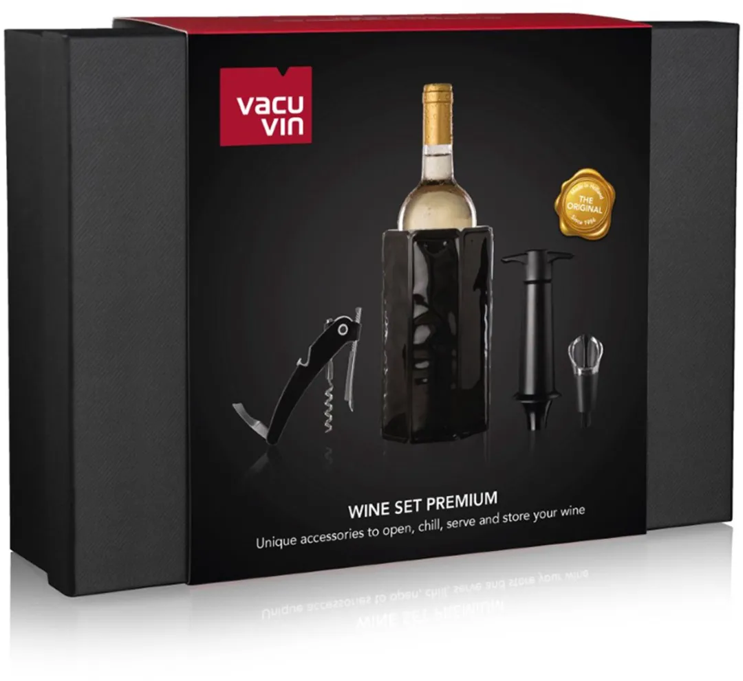 VacuVin Premium Wijnset - 4-delig Zwart