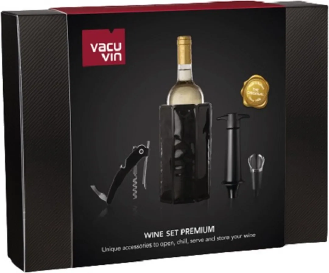 VacuVin Premium Wijnset - 4-delig Zwart