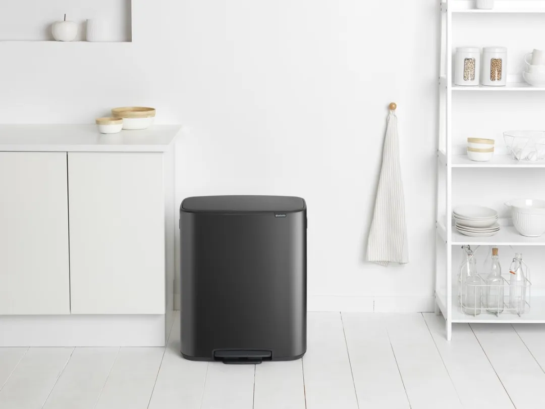 Brabantia Bo Prullenbak 2x30L Confident Grey - 2 Vakken