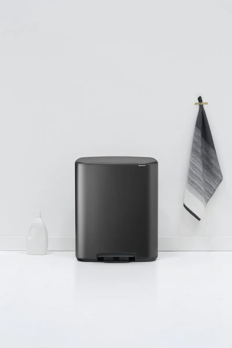 Brabantia Bo Prullenbak 2x30L Confident Grey - 2 Vakken