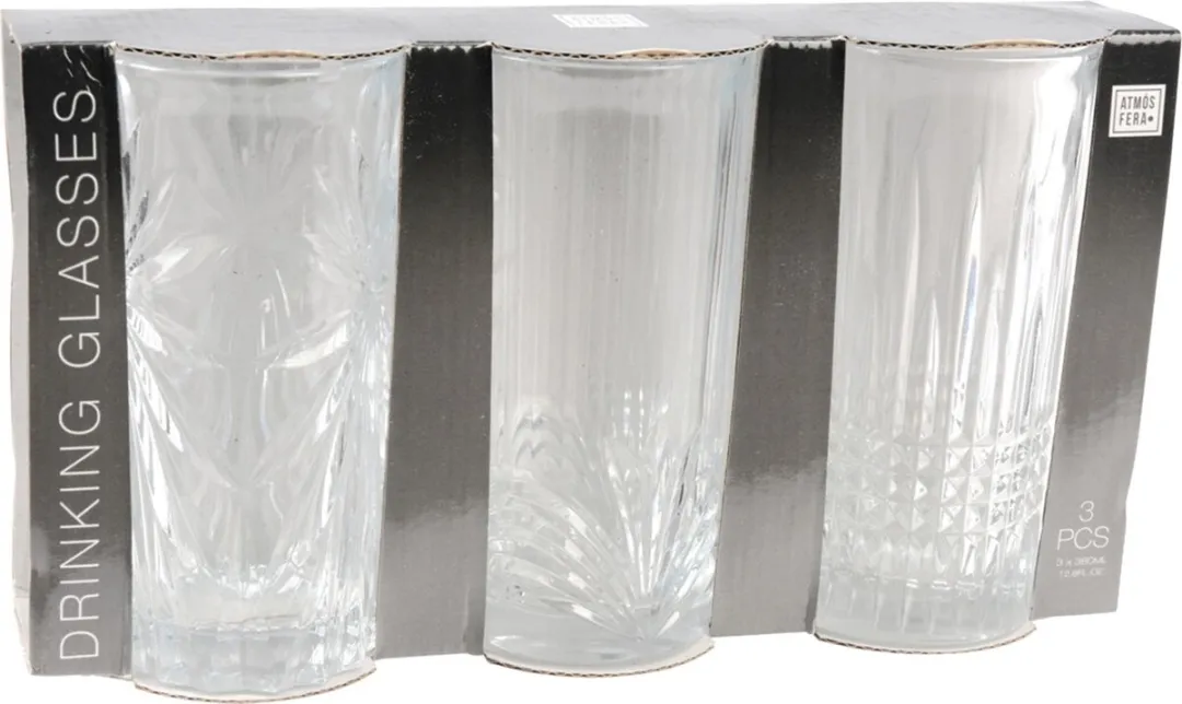 Excellent Houseware Palm Springs Drinkglazen 380ml - 3 Stuks