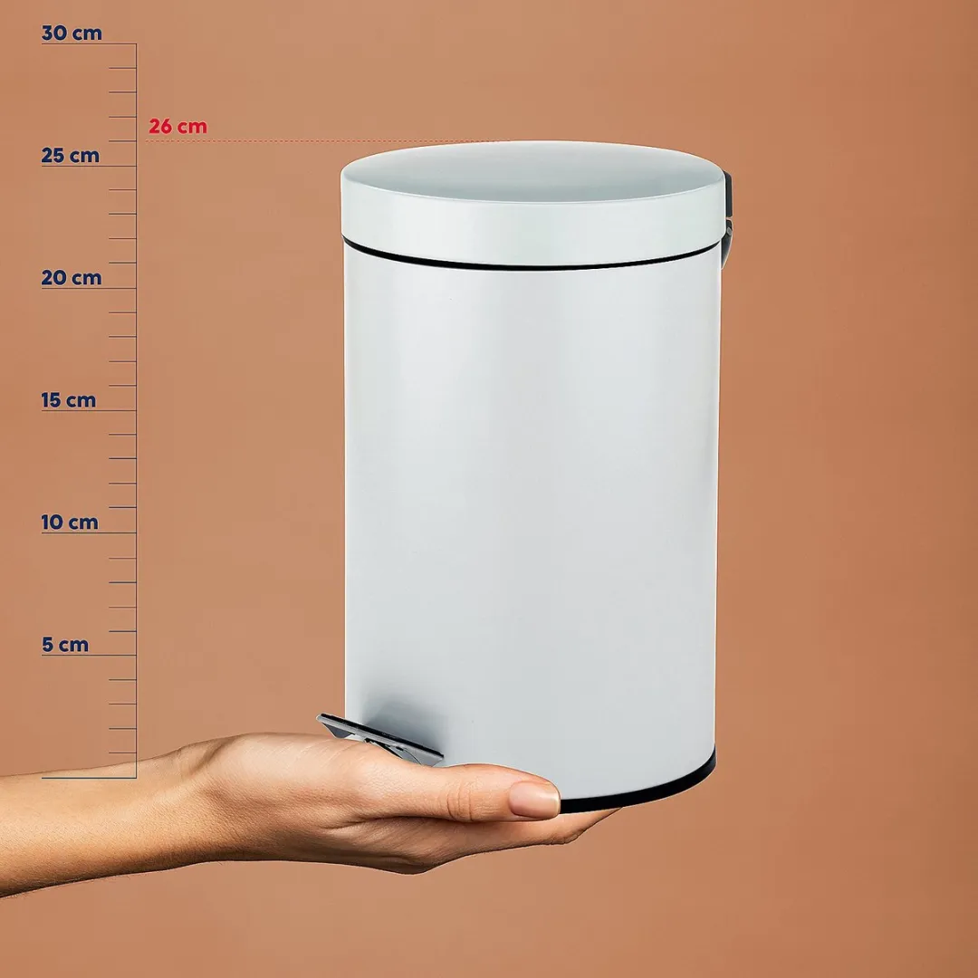 Kela Monaco Pedaal Afvalemmer 3L - Wit - afbeelding 6 van 6