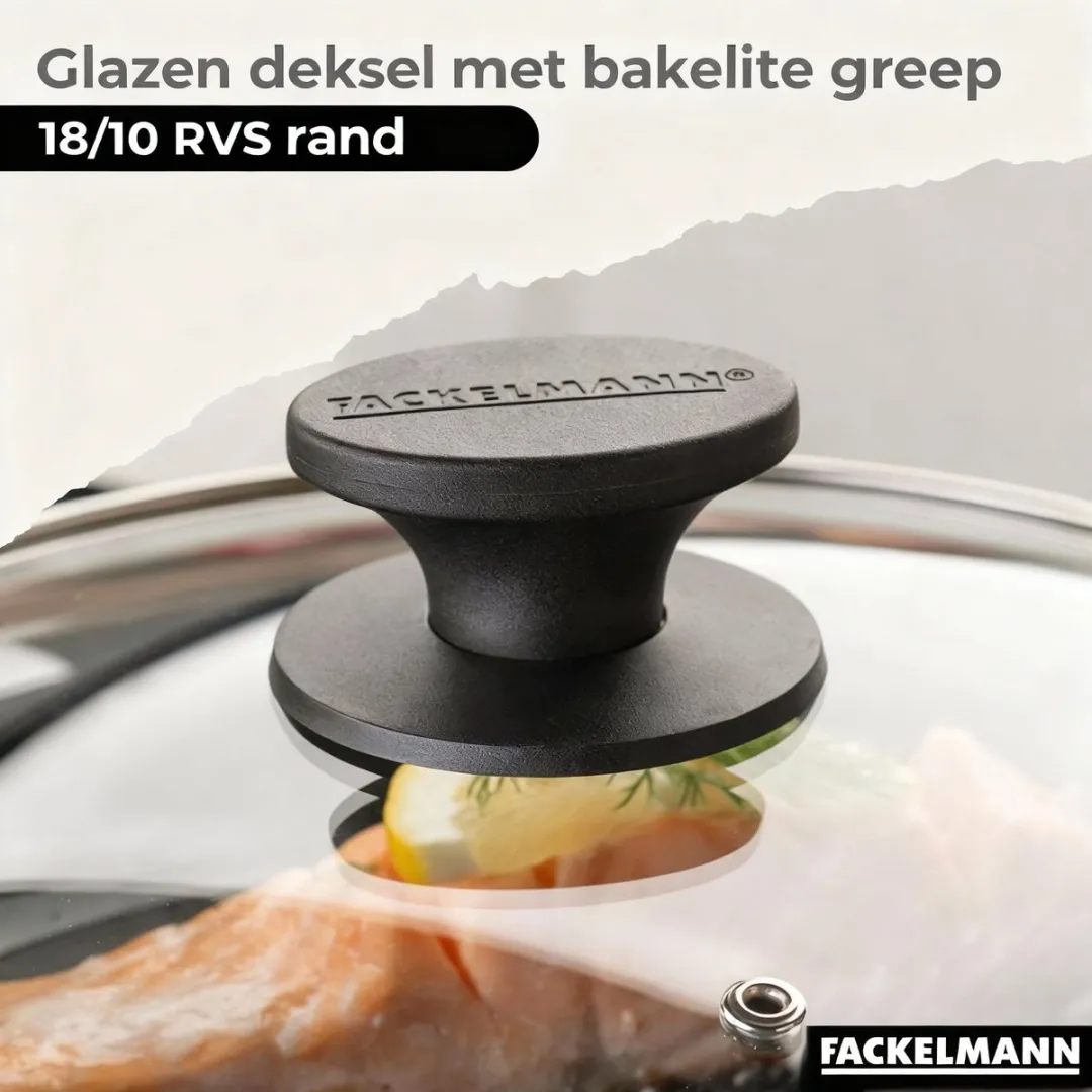 Fackelmann Genève Set 3 RVS Kookpotten & Pannen 16-28cm - 5 Stuks