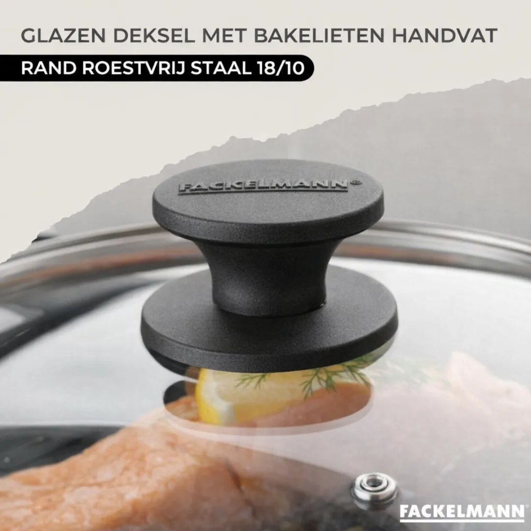 Fackelmann 9351450 Roestvrijstalen Kookset - 4 Pannen 16/20/24cm