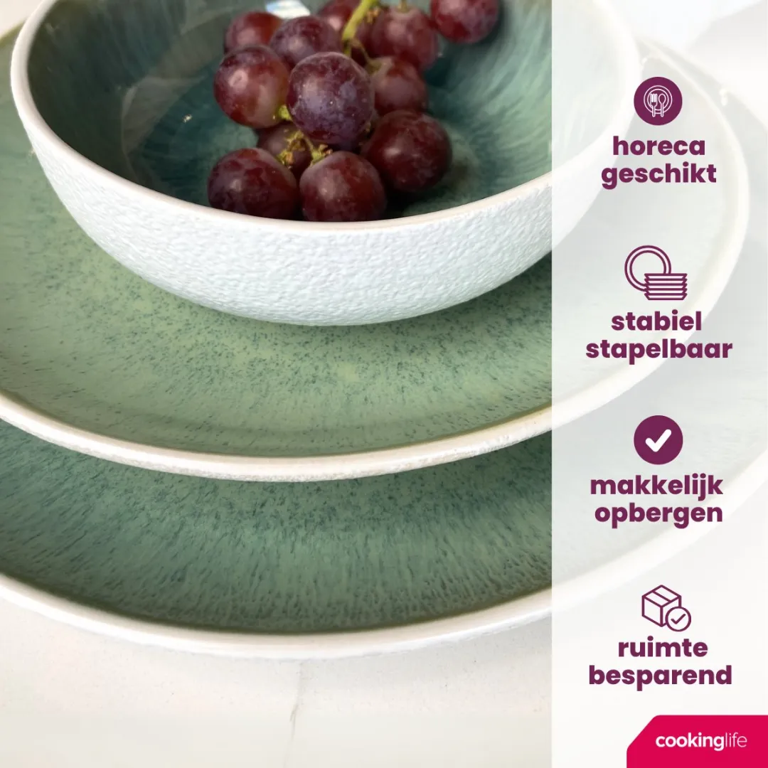 Cookinglife Ontbijtborden Belize - 6 Stuks Ø21cm Aardewerk