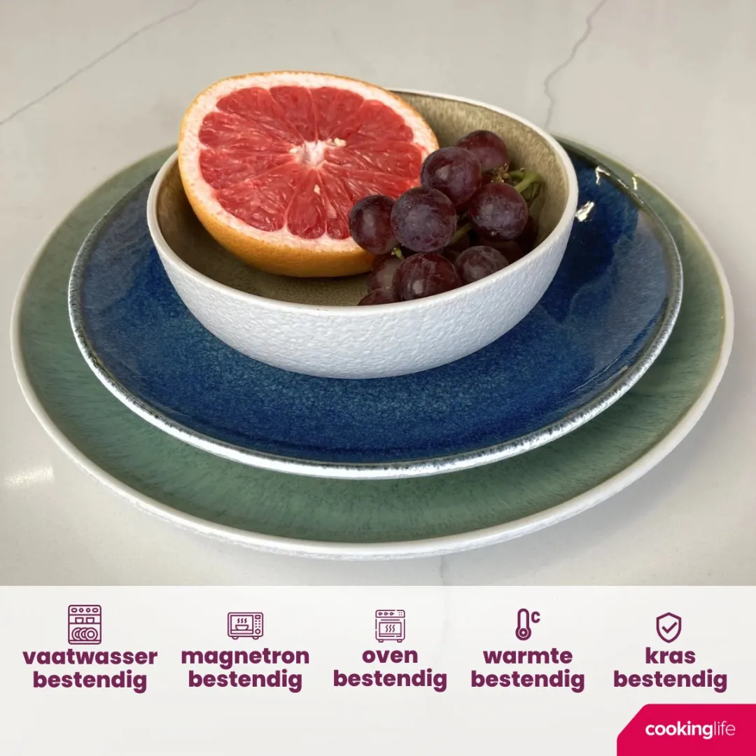 Cookinglife Ontbijtborden Belize - 6 Stuks Ø21cm Aardewerk