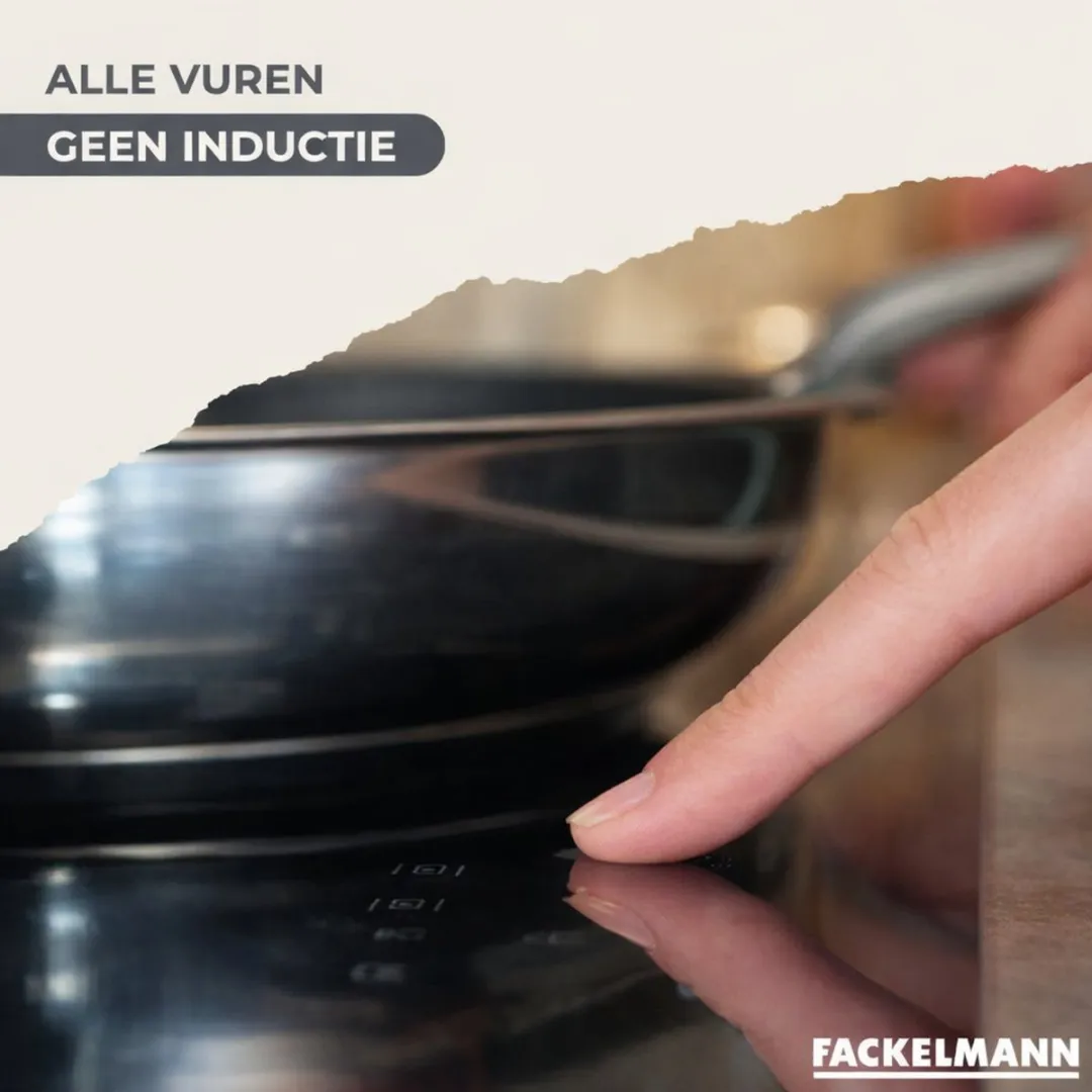 Fackelmann 9442750 Koekenpan 24cm - Roestvrij staal met glazen deksel