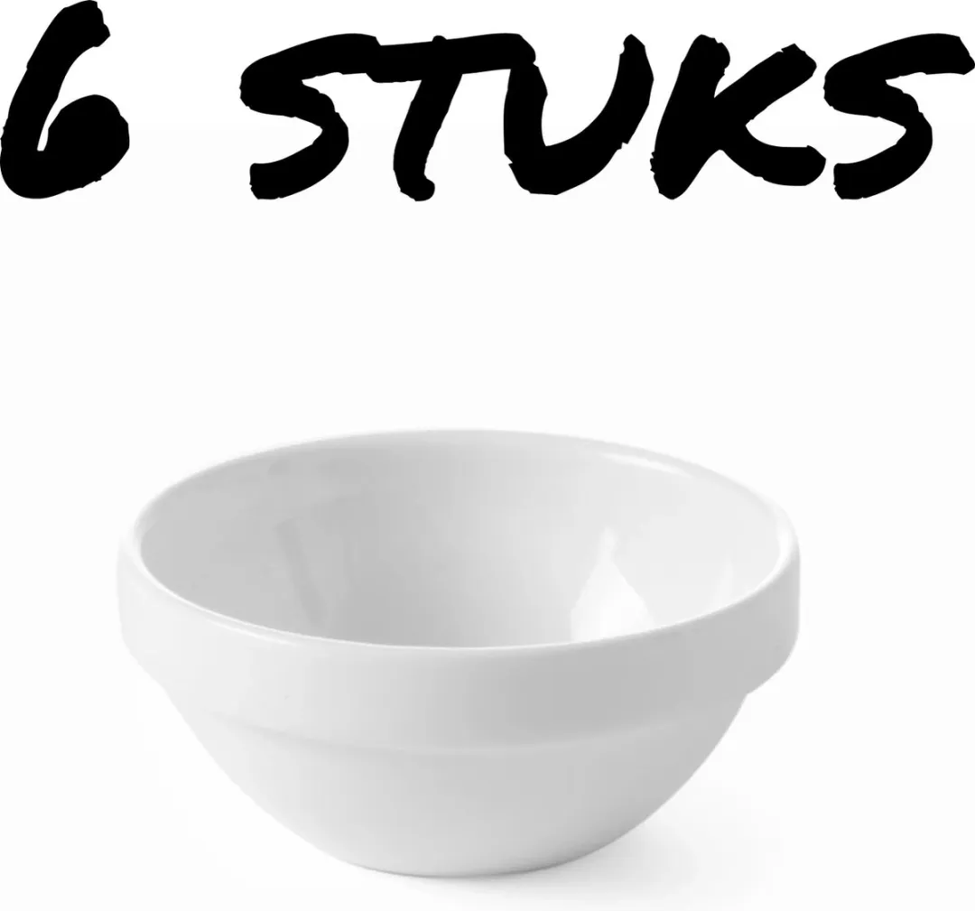 Hendi Tapasschaaltjes Porselein 784365 - 6 Stuks Ø75x30mm Wit