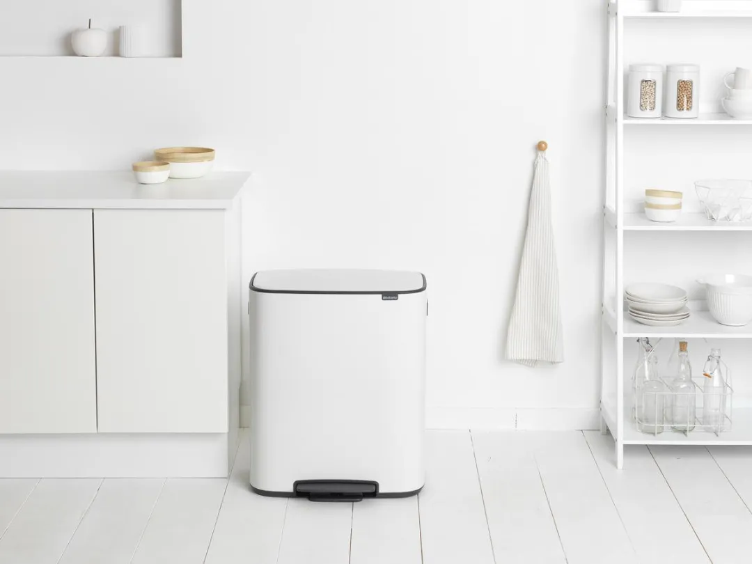 Brabantia Bo Prullenbak 2x30L - Afvalscheiding - Wit
