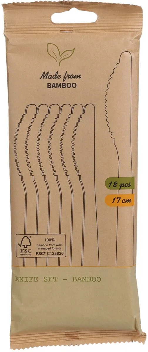 Excellent Houseware Bamboe Wegwerpset 216-delig - 17cm - Beige