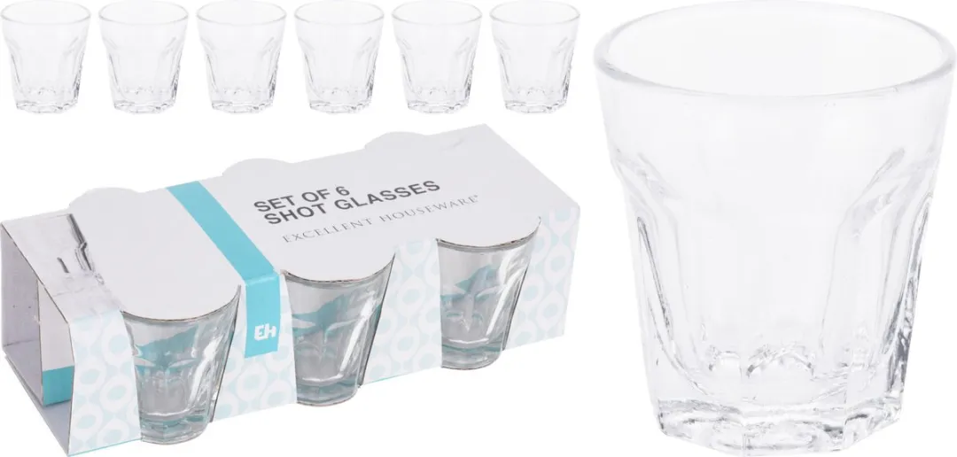 Excellent Houseware Glazen Borrelglaasjes 40ml