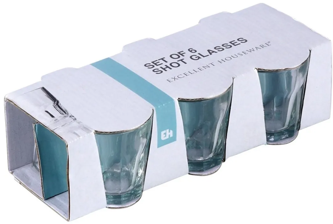 Excellent Houseware Glazen Borrelglaasjes 40ml - Set van 6