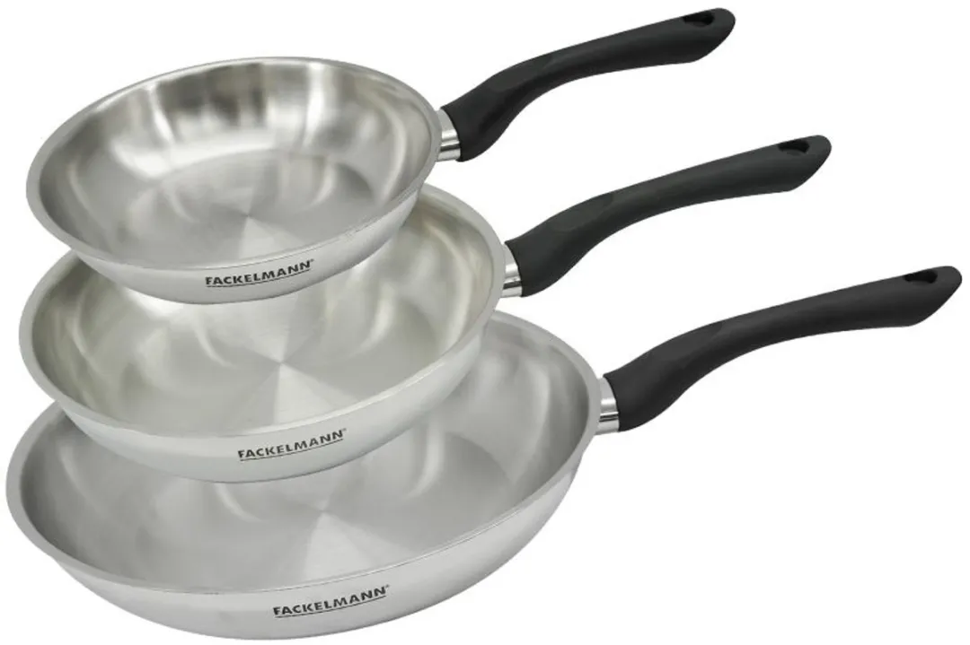 Fackelmann Set 3 Roestvrijstalen Pannen 20/24/28cm