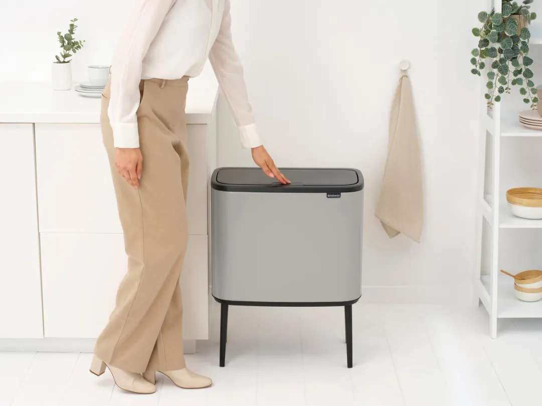 Brabantia Bo Touch Bin Prullenbak 255007 - 34L - 2 Vakken - Soft Grey