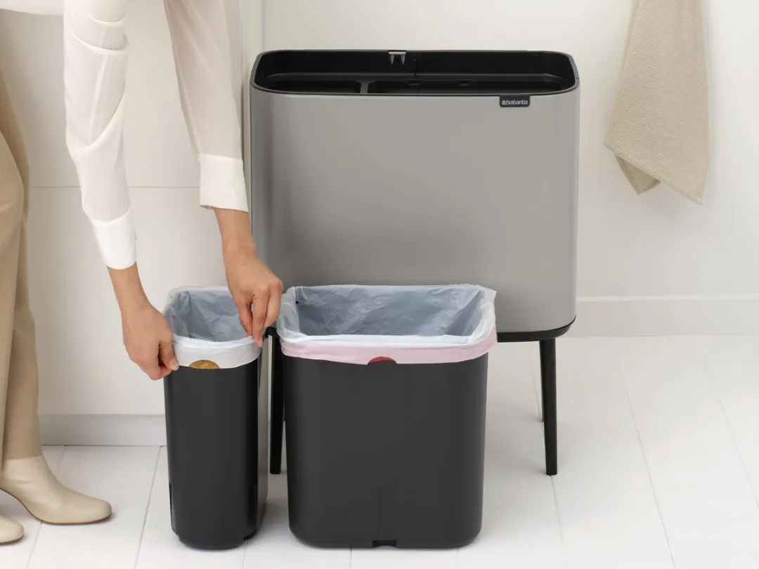 Brabantia Bo Touch Bin Prullenbak 255007 - 34L - 2 Vakken - Soft Grey