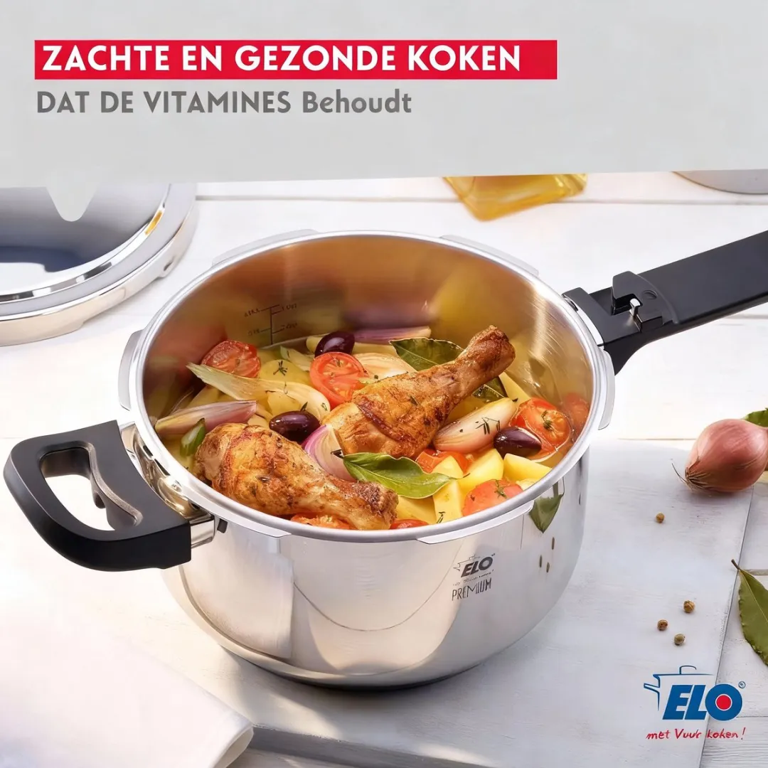 Fackelmann Elo 8862226 Stoomkoker - 22cm - Aluminiumgrijs