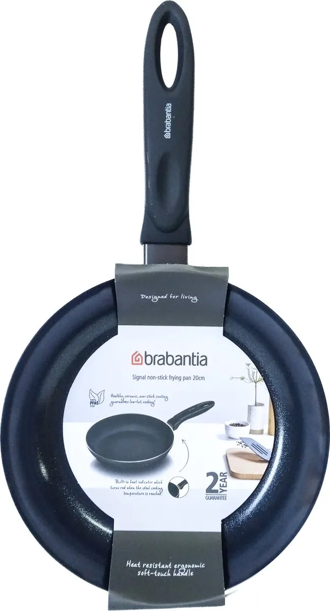 Brabantia Signal Koekenpan met Keramische Anti-aanbaklaag en Warmte-indicator - 20 cm