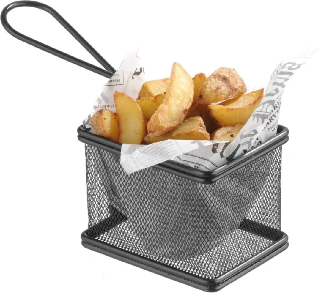 HENDI 425619 Mini Frituurmandjes - Matzwart - 100x80x75mm