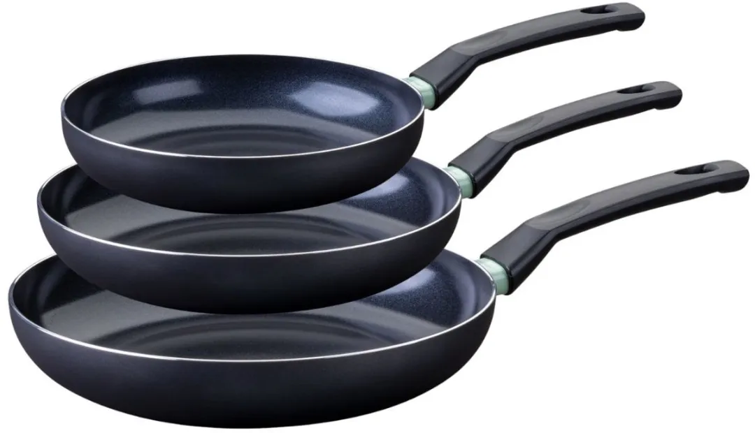 Fackelmann Brandao Set 3 Anti-Aanbakpannen 24/28/30cm - Zwart/ Groen