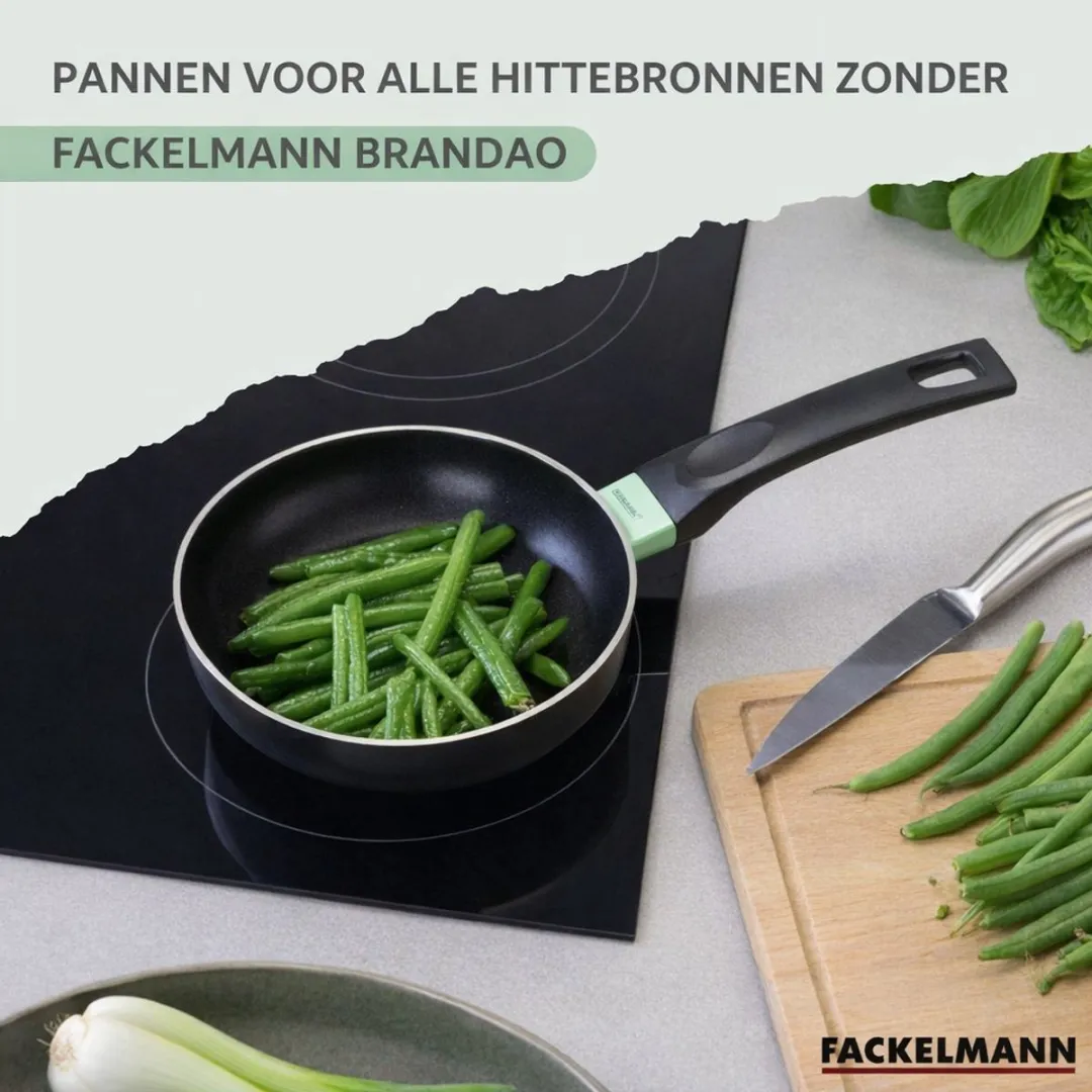 Fackelmann Brandao Set 3 Anti-Aanbakpannen 24/28/30cm - Zwart/ Groen