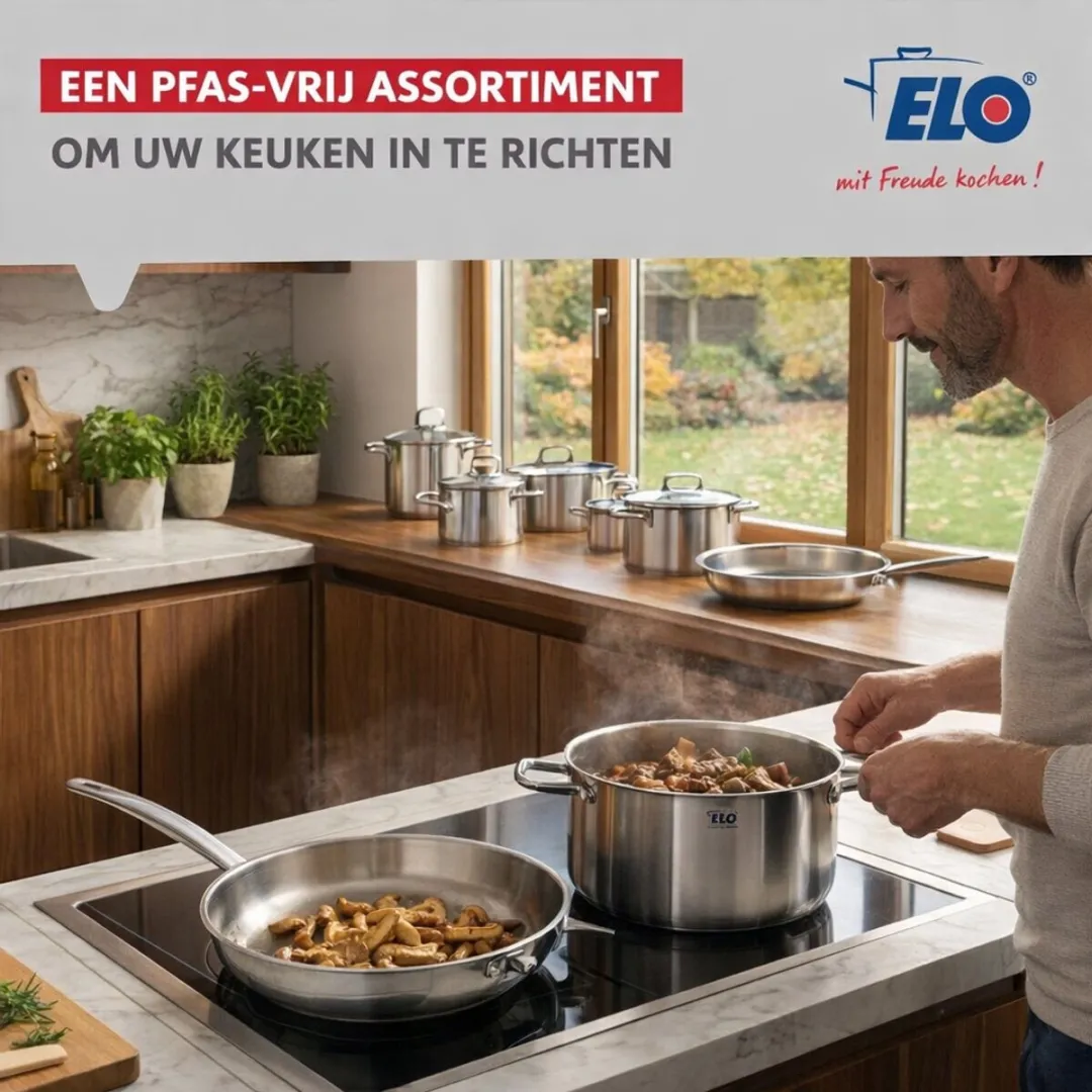 Fackelmann Elo Profi Keukengerei Set 5-delig - 2 Koekenpannen 24/32cm & 3 Steelpannen 12/14/16cm - Inductie - Grijs