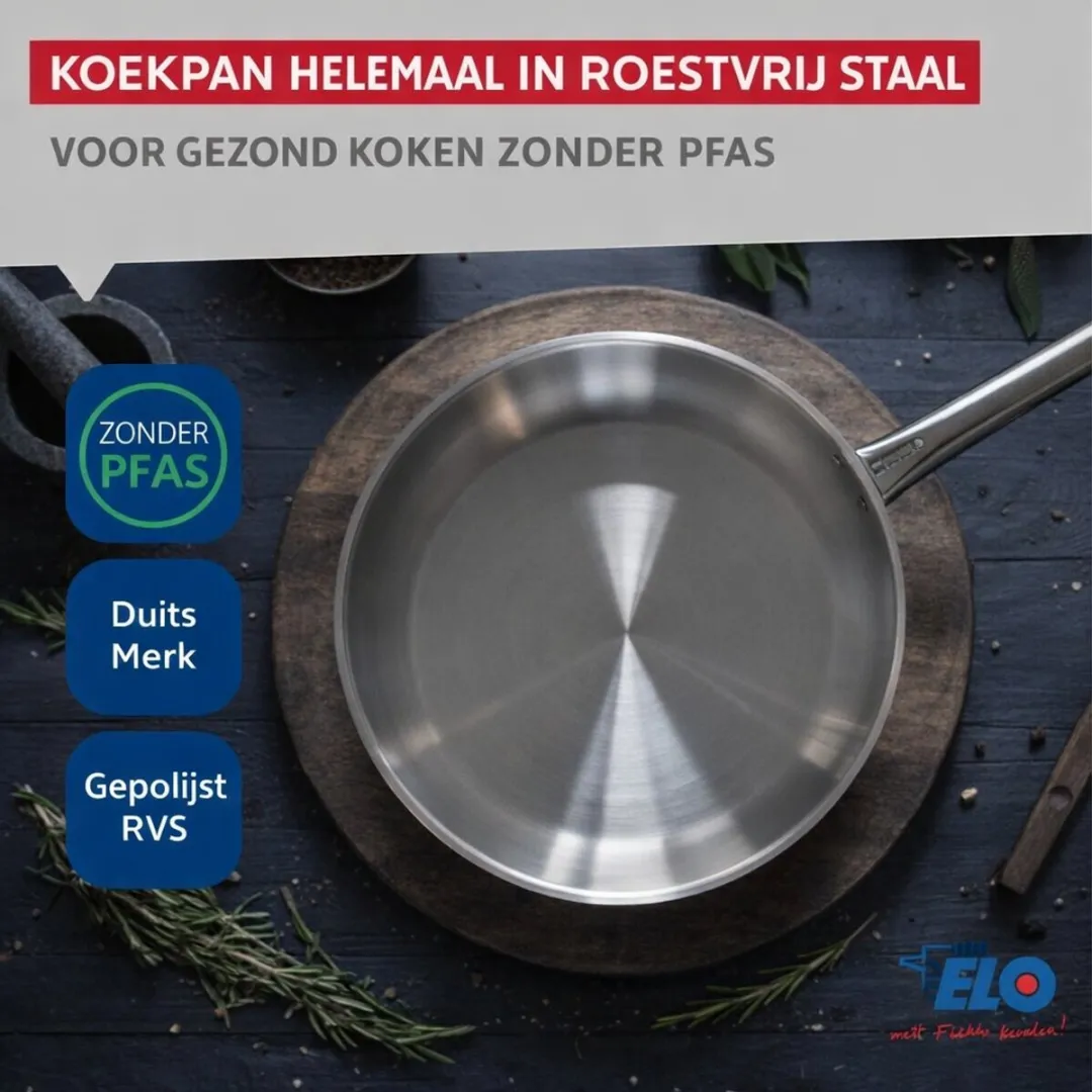 Fackelmann Elo Profi Keukengerei Set 5-delig - 2 Koekenpannen 24/32cm & 3 Steelpannen 12/14/16cm - Inductie - Grijs