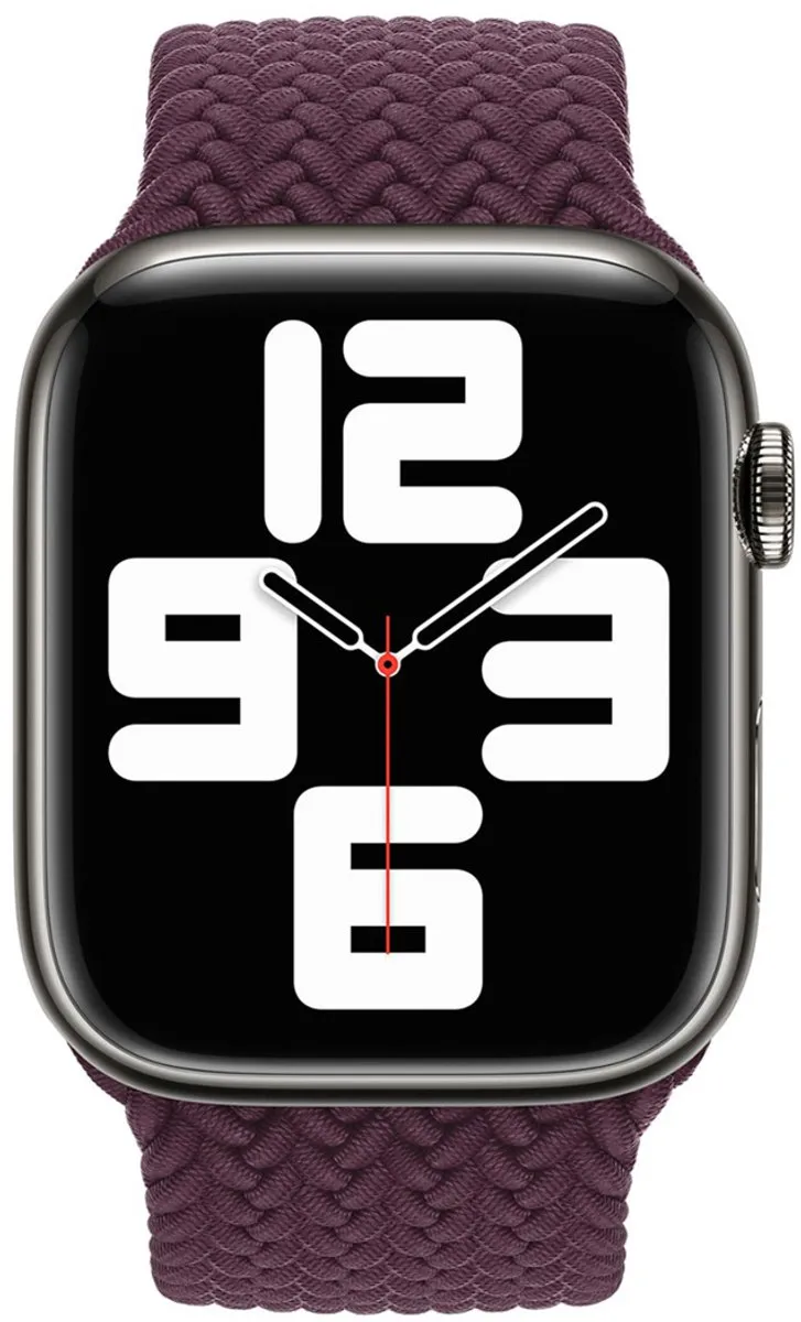 Apple Gevlochten Solobandje Apple Watch - 44/45/46/49mm - Donkerrood