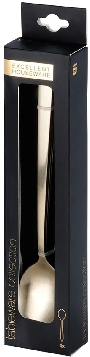 Excellent Houseware Dessertlepels 18cm - 4 Stuks - Goud - afbeelding 6 van 6