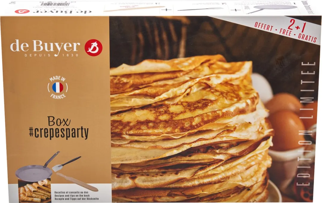 DeBuyer Crêpes- en Pannenkoekenpan Set 3-delig - 26cm - Zilver