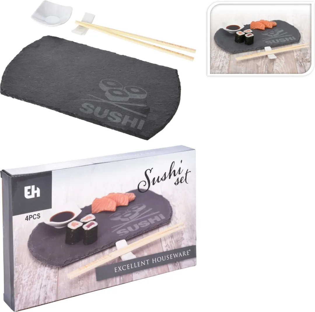 Excellent Houseware Porseleinen Sushi Servies 4-delig - 6 Stuks