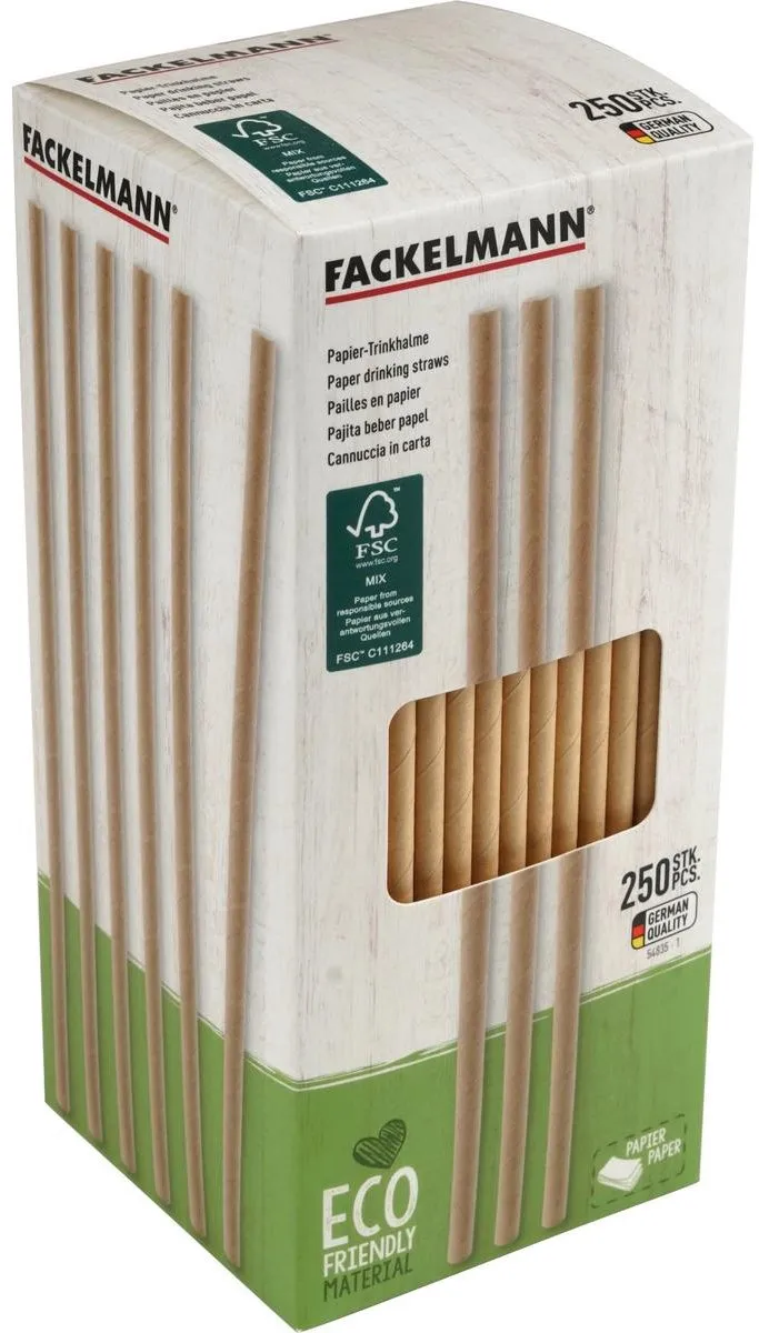 Fackelmann Papieren Rietjes 21cm - 500 Stuks - Bruin