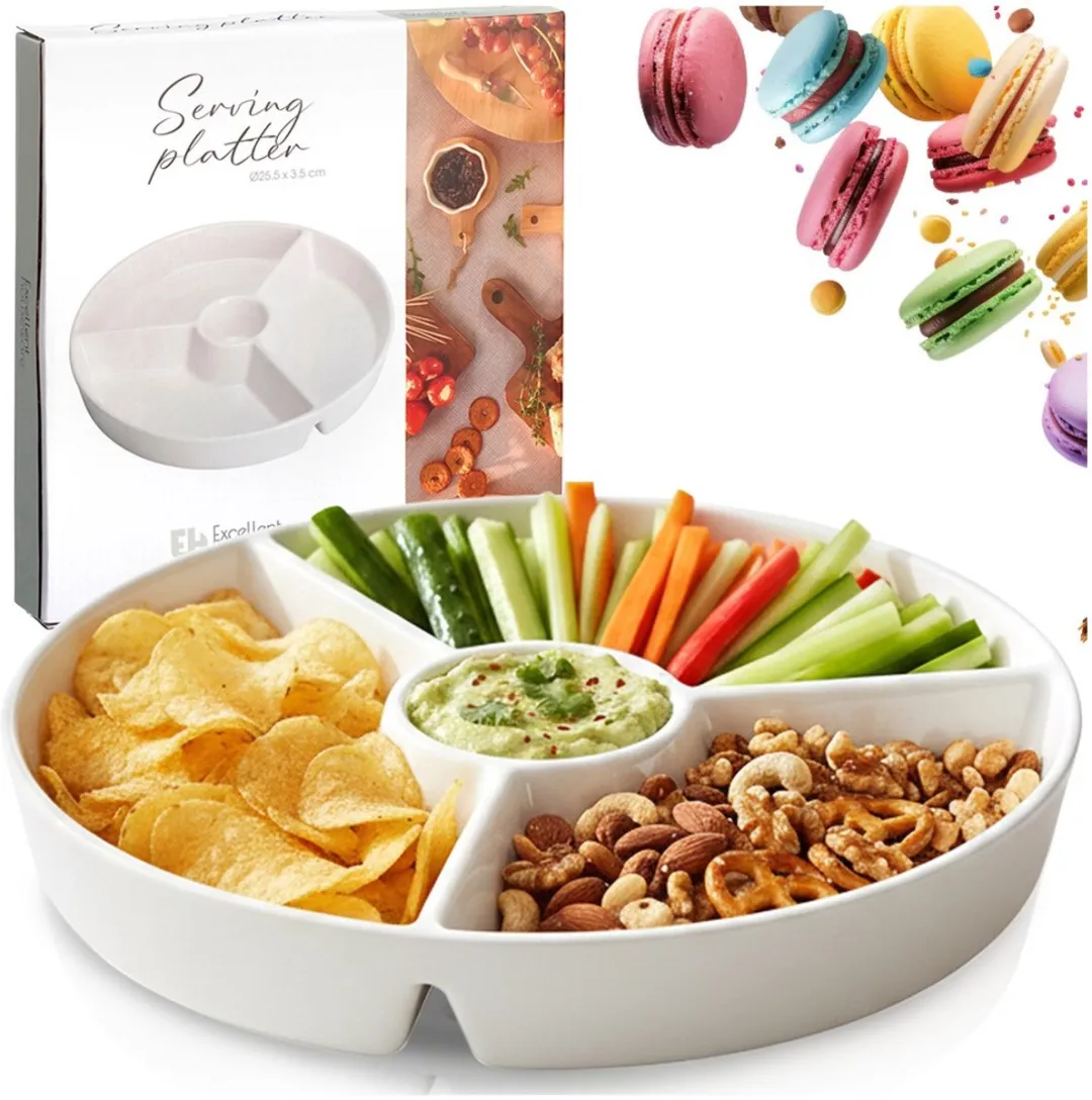 Excellent Houseware Snackschaal Porselein Wit D26cm