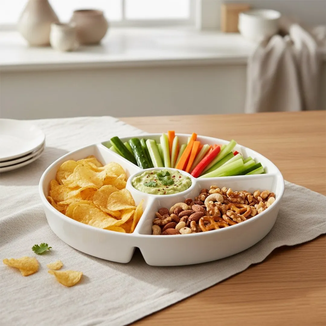 Excellent Houseware Snackschaal Porselein Wit D26cm