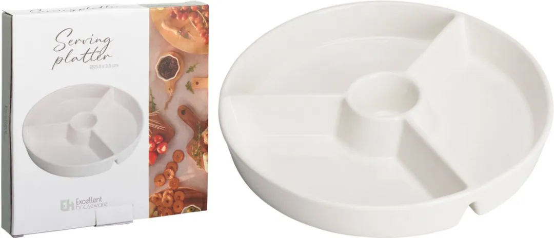 Excellent Houseware Snackschaal Porselein Wit D26cm