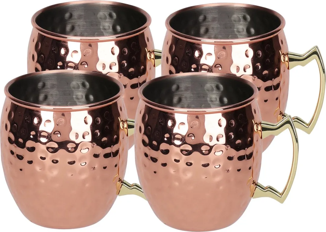 Excellent Houseware Moscow Mule Bekers 4x