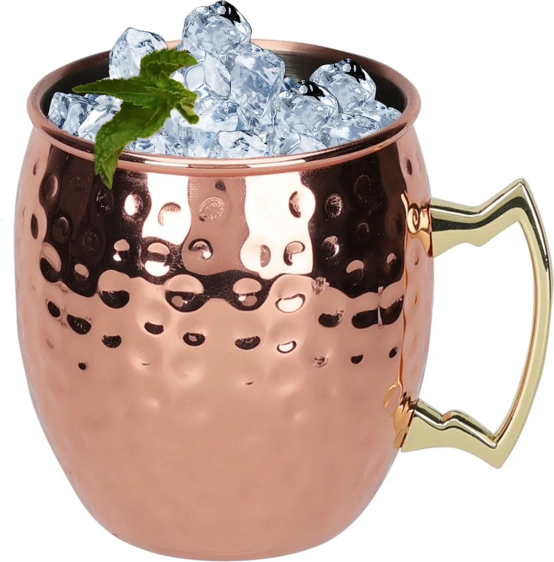 Excellent Houseware Moscow Mule Bekers 4x - 500ml - Koper