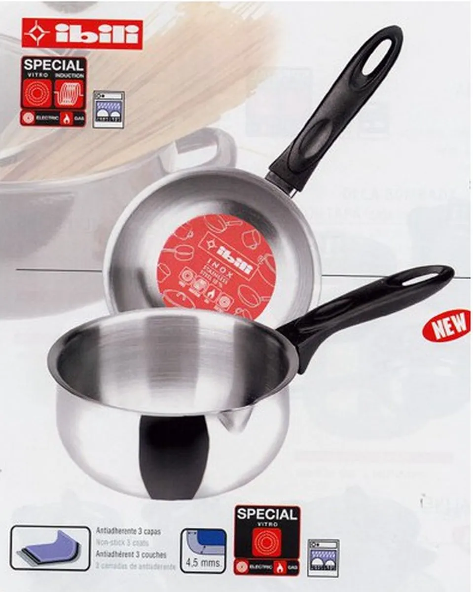 Ibili Clasica Steelpan Ø14cm - 1L - Zilver/Zwart