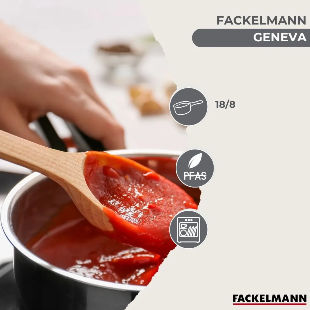 Fackelmann Steelpan 12cm - Roestvrij staal - Zwart/Grijs