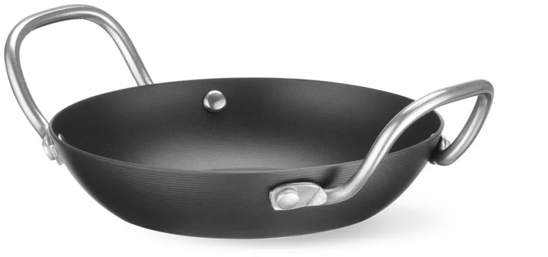 HENDI Serveerpan 18cm - Carbon Staal - Zwart