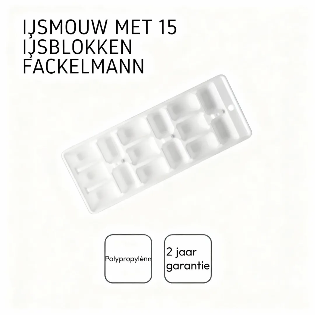 Fackelmann IJsblokjesbak 15 Holtes - Wit - 25,3x10cm