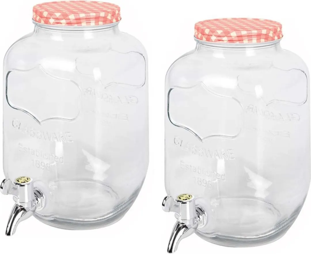 Excellent Houseware Glazen Drankdispenser 4L