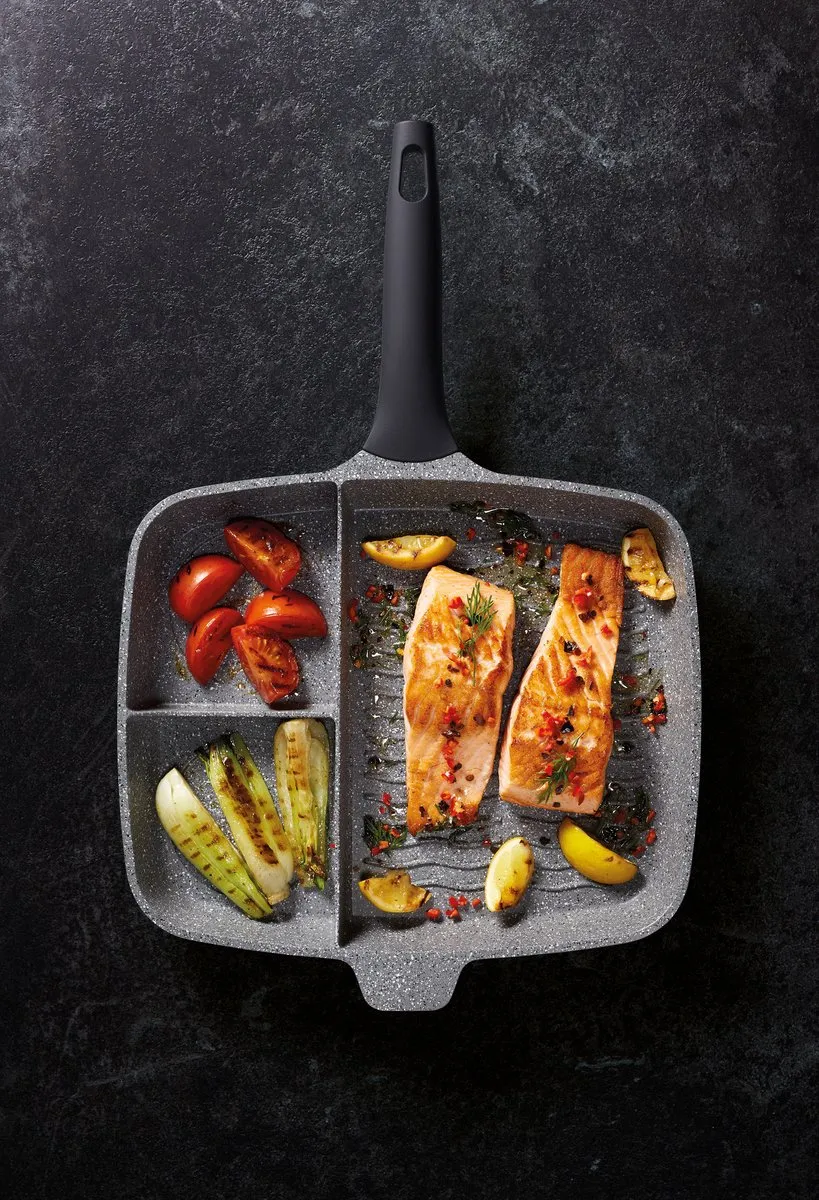 Masterclass Kitchen Craft Driedelige Grillpan 32cm - Inductie