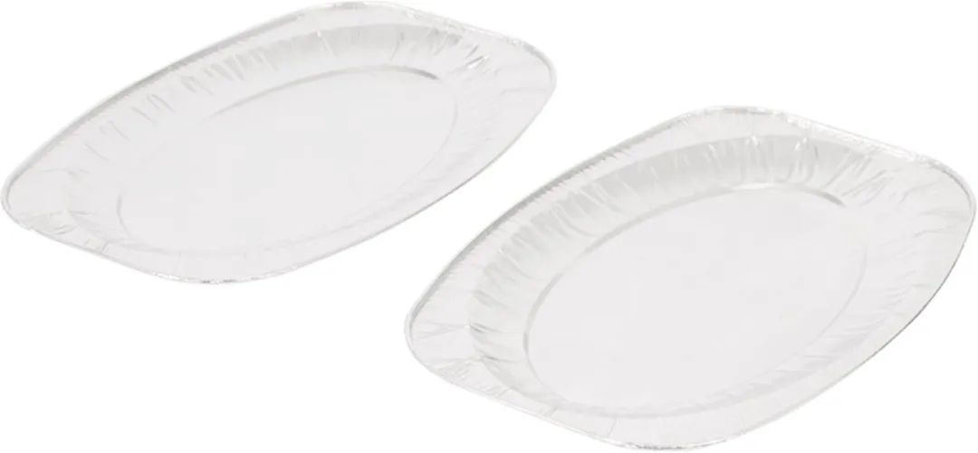 Excellent Houseware - Serveerschaal - Aluminium - Feestschaal-Kerst-Gourmetschaal-Vleesschaal-Saladeschaal-2 stuks - 35 x 24 cm