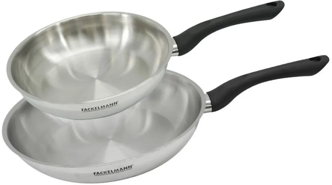 Fackelmann 2-delige Roestvrijstalen Pan Set 24cm & 28cm